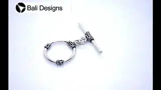 Silver Overlay Simple & Elegant Twisted wire Ring & Bar Toggle TSF-150-25MM