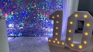 Silver sequin wall with balloons @MnMEventDecor