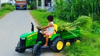 Child with Jhon deer ||295 Song with Tractor 🚜 Jhon deer Company | Children Tractor and Trolley 