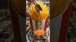 Mini Workers Fry a Giant KFC-Style French Fry! 🍟🚧🔥