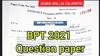 BPT JAMIA Entrance Question Paper 2021 (Bachelor of Physiotherapy)