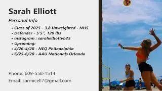 Sarah Elliott, 2025, Beach Defender, Men's Net (Co-Ed)