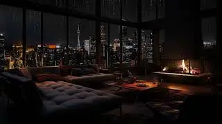 Entspannender Stadtregen und Kaminknistern – perfektes Ambiente zum Schlafen 🌧️🔥🌆