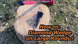 Splitting large wood rounds with the diamond wedge. (Wear eye protection!) 🤷🏼&zwj;♂️
