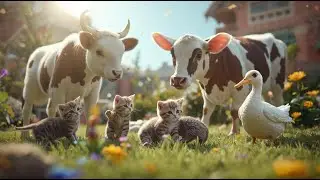 🐱🐶🐰 Adorable Kittens Playing With Farm Animals | Dogs, Duck, Rabbit & More | Kittens Having Fun |