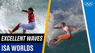🏄&zwj;♀️ Women rule Huntington Beach on their 1st day of competition at #ISAworlds