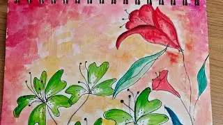 loose floral watercolor painting | abstract flowers with soft background 🌿✨