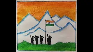 Independence day drawing easy/India flag drawing easy/Indian army drawing easy/Republic day drawing