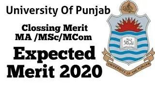PU Master Level Clossing Merit list 2019 ||Punjab university Admisaion 2020