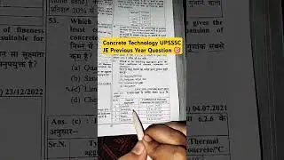 UPSSSC JE Civil Engineering PYQ 🎯 #motivation #jeexam #students #trending #upsssc