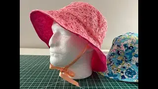 Sewing Bucket Hat using Linen and Lace Fabric