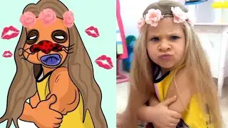 Diana and Roma did not Share Squishy and Slime | Funny Drawing Cartoon Meme