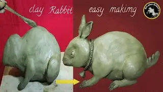 Rabbit making with clay ! Clay pet animal modelling // mitti ka rabbit banana easy process 🐇🐰❤❤