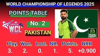 World Championship of Legends Cricket 2025 Points Table |pak vs sa 9th Match |WCL 2025 Points Table