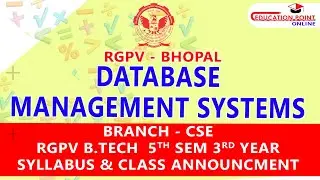 Database Management Systems (DBMS) RGPV CSE B.Tech 5th Sem 3rd Year Syllabus & Class Announcement