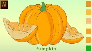 Realistic Pumpkin Vector Drawing Step By Step Full Tutorial By illustration learning