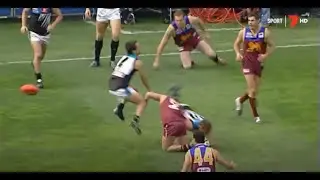 Gavin Wanganeen and Josh Carr big hits on Luke Power AFL Fights/Melees