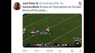 Carson beck loses the national championship with interception. 🤣😂🤣😂🤣 that&rsquo;s all she wrote Becky boy 