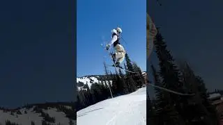 Tail grab on skis #skiing #fyp #shorts