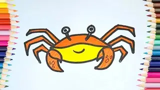 Draw A Crab 🦀 | Sea Creatures 🌊 #crabdrawing