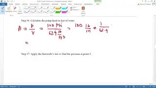 Fluid Power Friction Loss Calculation Step 6 Pressure Head or Energy Example