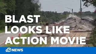 Underground road blast looks like scene from movie 'Tremors'