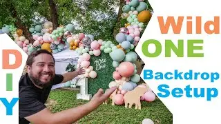 Wild One Birthday Balloon Garland Setup