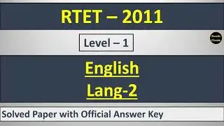 RTET 2011 level 1 English paper solution
