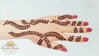 Simple Leafy Henna Design for Back Hand || Easy Henna Design | Step by Step Tutorial