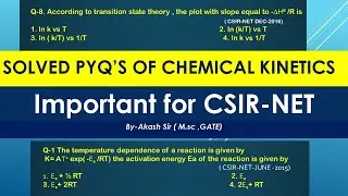 Solved Chemical Kinetics problems from CSIR NET PYQ ||  Part-1 ||Akacademy
