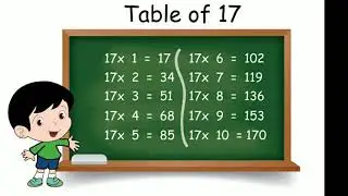 Table of 17 for kids . Table of 17 easy .