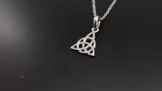 Celtic knot necklace, sterling silver Irish jewelry Design.
