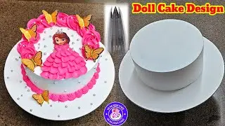 Doll Cake Design/New Doll Cake/Pink White Colour Doll Cake Design/Barbie Doll Cake Decorating Ideas