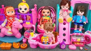 63 Minutes Satisfying with Unboxing Doll Pink Rock Bed Toys, Swing & Slide Review | ZoZo ASMR Love