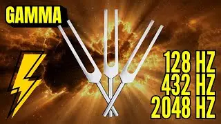 ENERGIZE YOUR BODY & MIND! ⚡ 128 Hz + 432 Hz + 2048 Hz Tuning Forks (Gamma Waves, Pink Noise)