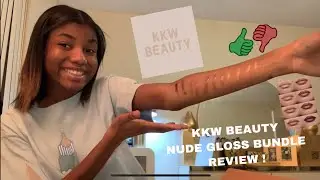 MY 1ST KKW BEAUTY PURCHASE ! || NUDE GLOSS BUNDLE REVIEW
