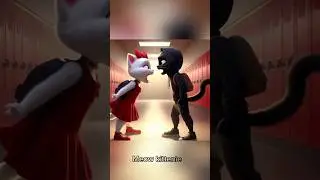 Evil Black cat tease innocent kitten.. 😢😞 #cartoon #cat #kitten #stories #shortvideo