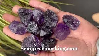 Natural Amethyst Gemstone Rough Earth-mined Facet Quality Zambia Loose Rough at Semipreciousking.com