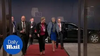 Theresa May arrives at EU summit for Brexit delay talks