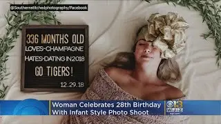 Woman's Hilarious '336 Month' Birthday Photo Shoot Goes Viral