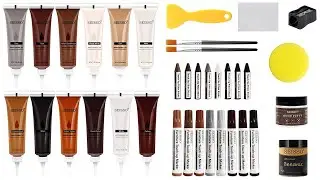 SEISSO Wood Furniture Repair Kit- Wood Fillers,Wood Putty,Touch Up Markers and Beeswax