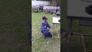 Cub making knot in Chaturth Charan testing camp at KV 31 Chandigarh 2023