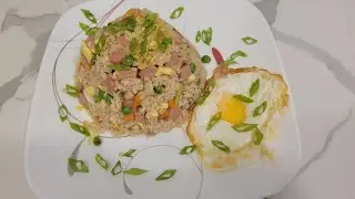 Ham Fried rice with sunny side-up egg/ Ilocano-Canadian dish