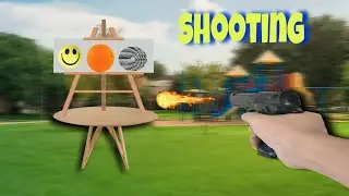Air gun vs three challenge || shooting fruits,ball and bottle with air gun 🔫||