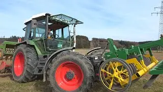 Fendt GTA F 395 mit 6 -Zylinder KHD 6138 ccm Unterflur-Motor sät Hafer mit Frontpacker!