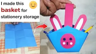 DIY storage basket, paper craft for kids, paper basket, how to make paper basket, easy craft ideas