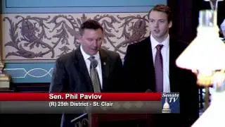 SENATOR PAVLOV HONORS OFFICE INTERN MATT BRADY