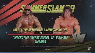 Steel Cage Match - Macho Man Randy Savage v Ultimate Warrior WWE 2K24 PS5 Gameplay