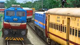 WAP7 WITH LHB RED CHARMINAR EXPRESS|BUMPY RAILROAD | Train Simulator | Railworks |