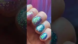 💅 Multicolored DIY encapsulated glitter gel polish manicure